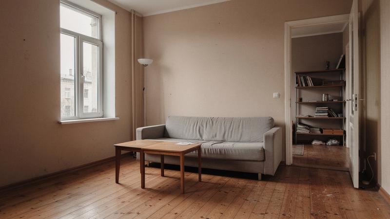 Living room of a two-room apartment on Instytutska Street in Kyiv