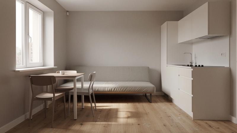 Compact one-room apartment with window on Naberezhno-Khreshchatytska Street